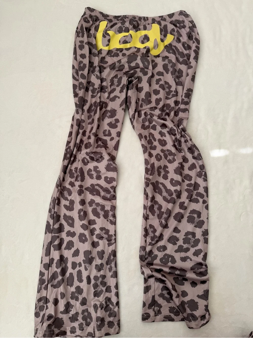 Body by Raven Leopard Print Activewear Set Medium Zip Hoodie Flare